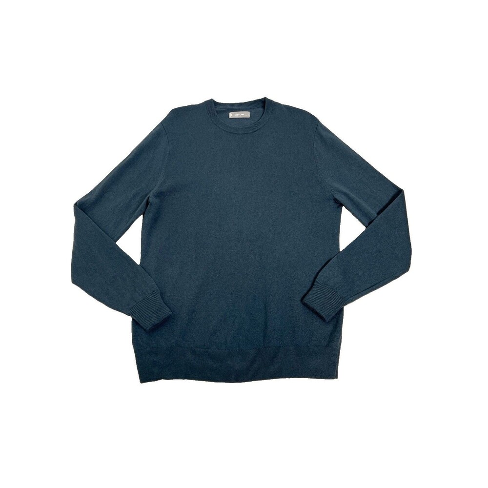 Everlane Mens Cashmere Crew Neck Sweater Gray Blue Large Luxury